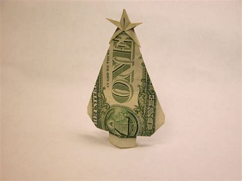 Dollar Bill Origami Christmas Tree With Star Bills Billetes Figuras