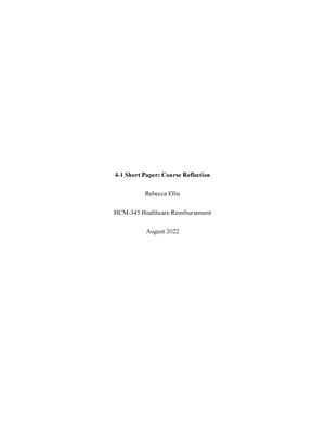 HCM 345 Milestone Two 5 2 Final Project Milestone Two Draft Of