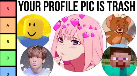 Ranking Every Profile Pic Based On Cringe Level Youtube