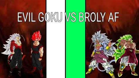 Evil Goku Vs Broly Af Power Levels Youtube