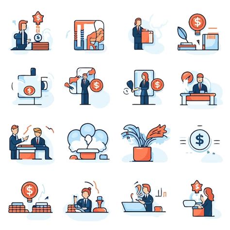 Premium Vector Financial Management Flat Icons