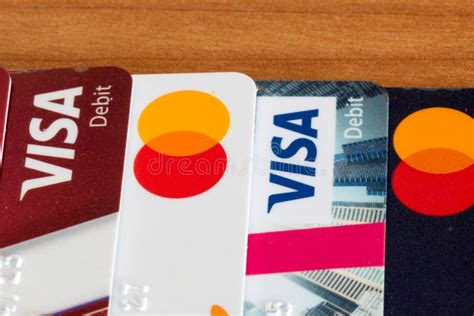 Detail Of Mastercard And Visa Debit Cards Editorial Photography Image