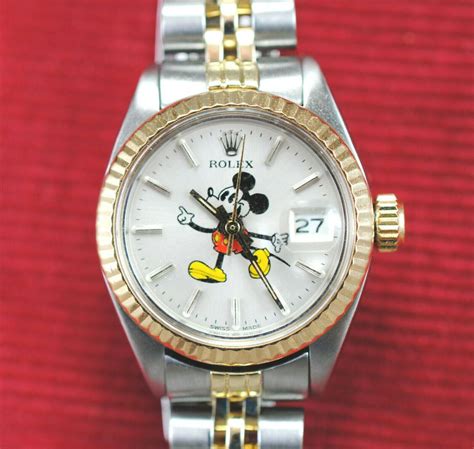 Vintage Lady Rolex Datejust With Mickey Mouse Dial Genuine Rolex