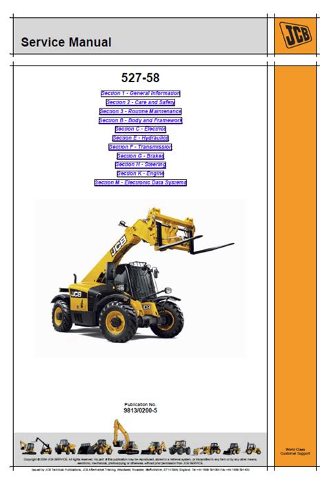 JCB 527 58 Loadall Telescopic Handlers Service Manual