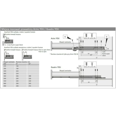 Szuflada Hettich Avantech L H Antracyt Prowadnice Actro