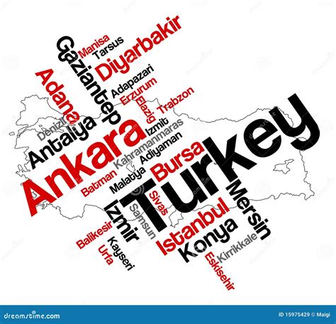 Turkey Map And Cities Cartoon Vector | CartoonDealer.com #15975429