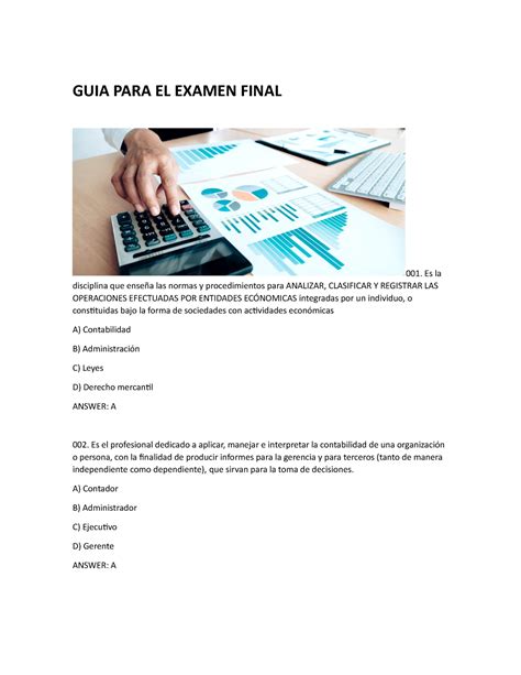 Guia Para Examen Final Guia Para El Examen Final Es La