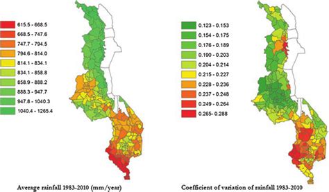 Average Growing Season Rainfall And Its Coefficient Of Variation Over