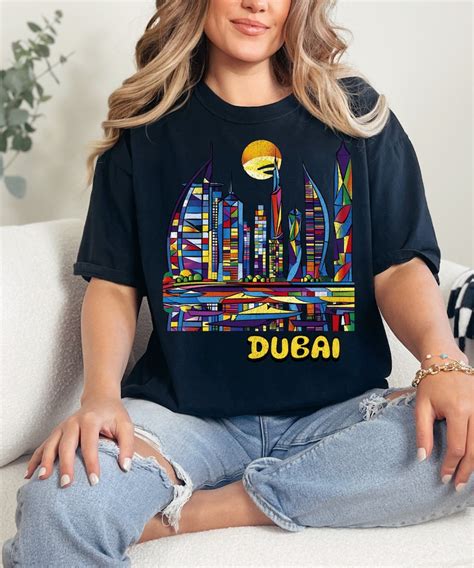 Dubai Uae Pop Art City Skyline Wanderlust Shirt United Arab Emirates