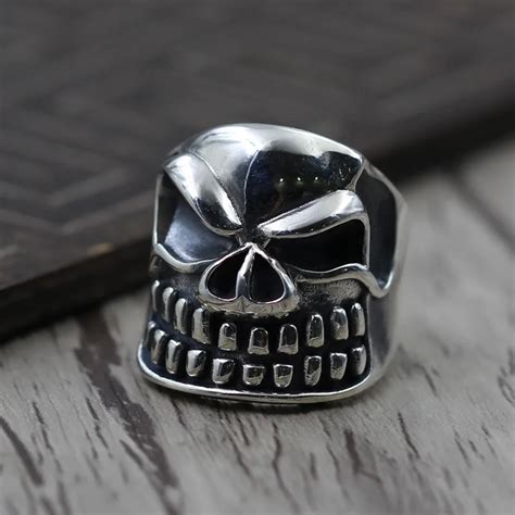 Bocai Real S Pure Silver Skull Ring For Man Opening Domineering