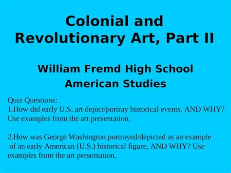 (PPT) Colonial and Revolutionary Art, Part II William Fremd High School ...