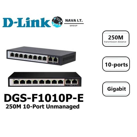 D Link DGS F1010P E 250M 10 Port Unmanaged Gigabit PoE Switch Limited