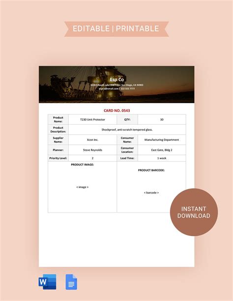 Kanban Card Template in Word, Google Docs - Download | Template.net