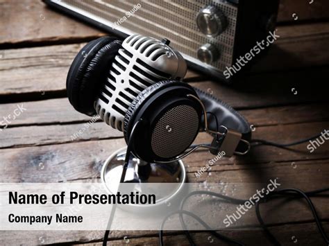 Retro Microphone And Radio PowerPoint Template Retro Microphone And