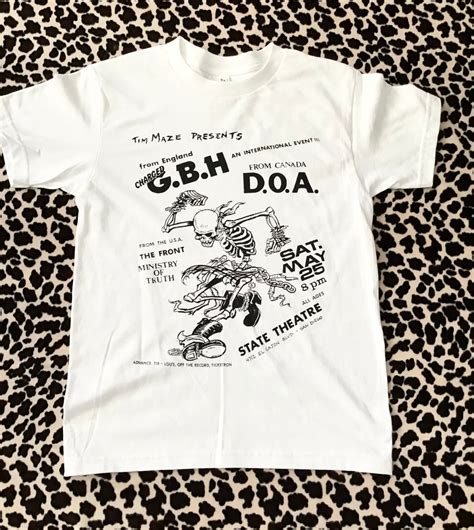 Gbh Doa Vintage 1980 S Punk Rock Flyer T Shirt Etsy