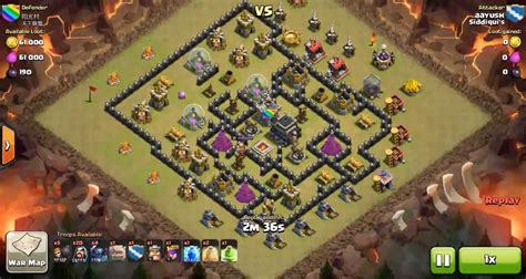 Clash Of Clans Th9 Vs Th9 Golem Wizard And Pekka Gowipe Clan War 3