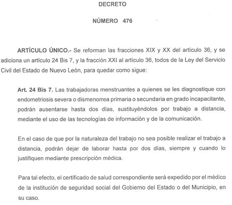 Incapacidad laboral por menstruación ya es una realidad en Nuevo León