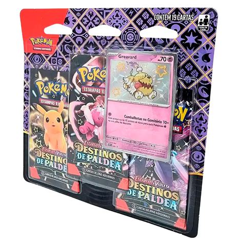 Blister Triplo Pokémon Escarlate e Violeta Destinos de Paldea 19 Cartas