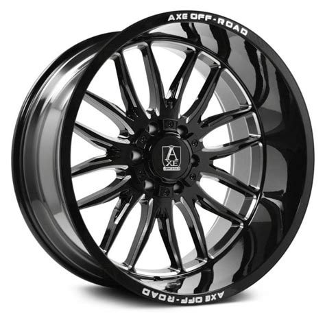 Axe Offroad Hades Gloss Black Milled Powerhouse Wheels And Tires