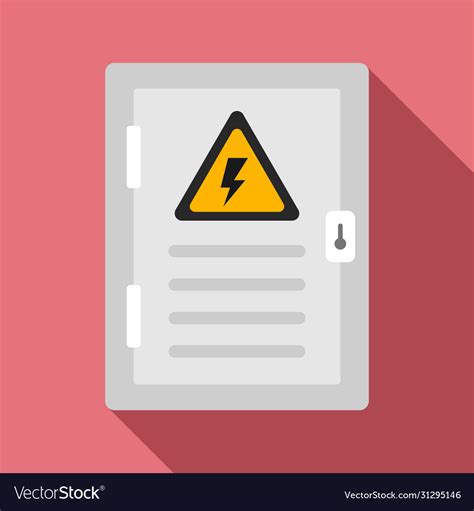 Electric Panel Box Icon Flat Style Royalty Free Vector Image