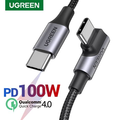 Ugreen W A Usb C To Usb C Cable Right Angle Pd Fast Charge Type C