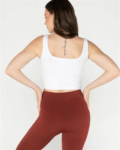 Bamboo Square Neck Crop White Bull Clothing Co