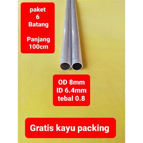 Jual Pipa Alumunium 8mm Paket 6 Batang Panjang100cm Shopee Indonesia