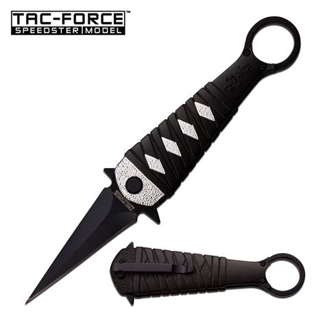 Assisted Open Ninja Stiletto Ring Fighter Pocket Knife Silve