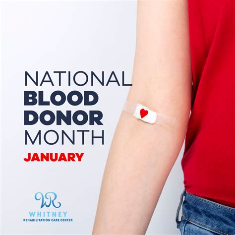 National Blood Donor Month Whitney Rehabilitation Care Center