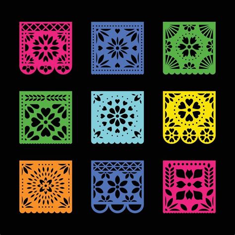 Papel Picado Of Day Of The Dead Vector Art At Vecteezy