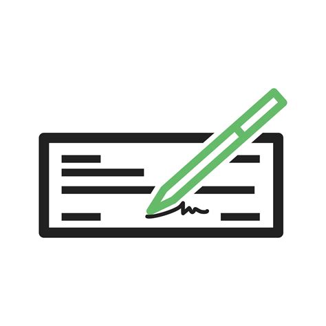 Write Cheque Line Green And Black Icon 9693789 Vector Art At Vecteezy