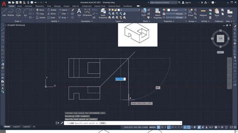 Autocad Orthographic Projection Example Multi View Drawing Youtube