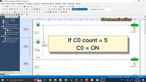 Kv Studio Counter Instruction Keyence Plc With Simulation Youtube