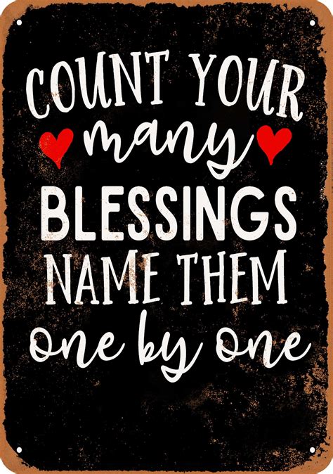 X Metal Sign Count Your Many Blessings Name Them One By One