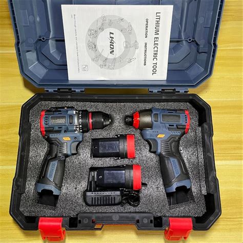 Small Cordless Impact Drill Combo Kit Brushless Lithium Battery Power