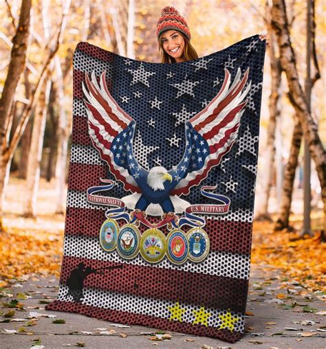 Us Independence Day Bald Eagle Grab Us Military Medal Fleece Blanket