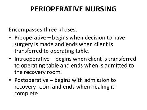 SOLUTION Preoperative Care Nursing Notes Studypool