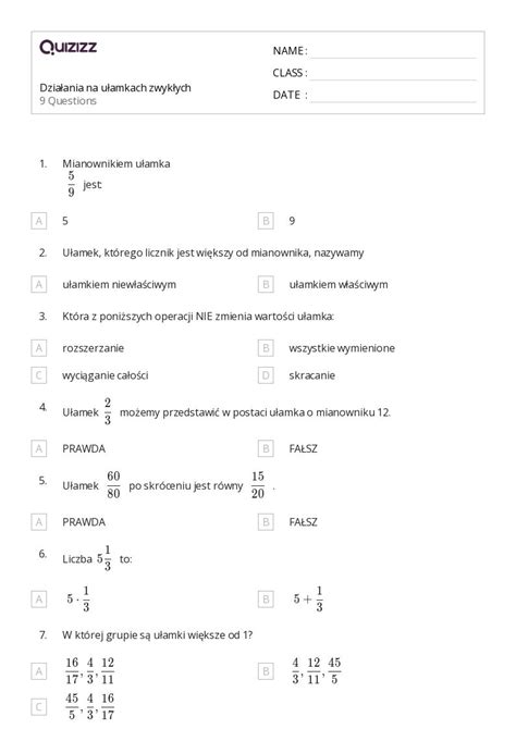 Ponad Zadania Tekstowe Na U Amki Arkuszy Roboczych Dla Klasa W