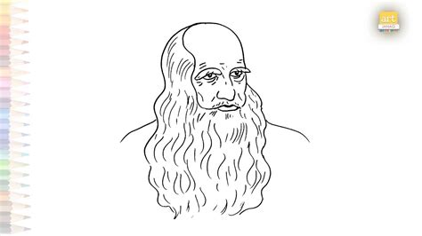 Leonardo Da Vinci Portrait Drawing Outline Sketches Easy How To