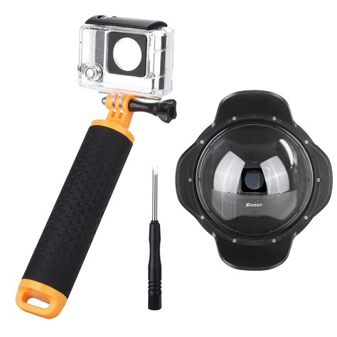 Shoot 6 For GoPro Waterproof Diving Dome Port Housing Cases With Lens