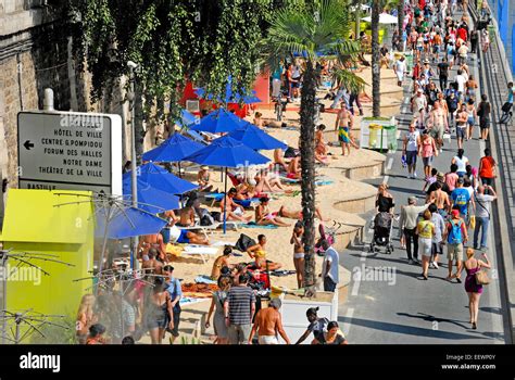 Paris France Paris Plage Paris Beach Beaches Set Up Each Summer By