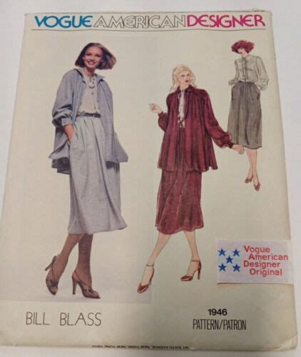 Vogue Designer Sewing Pattern 2014 Bill Blass Jacket And Skirt Size 10 Uncut Ebay