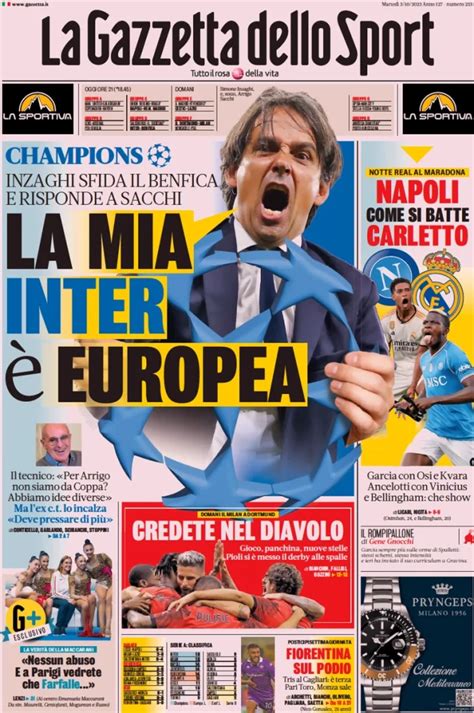 Revue De Presse Italienne Du 3 Octobre 2023 Tuttosport Corriere