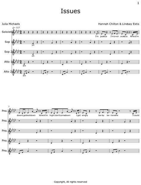 Issues - Sheet music for Piano