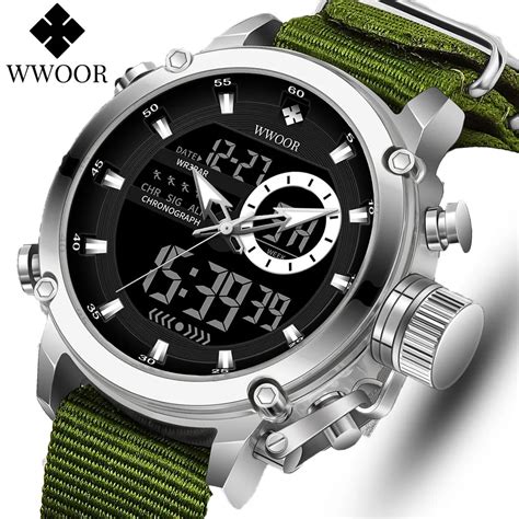 Wwoor Reloj De Pulsera Digital Para Hombre Cron Grafo De Cuarzo