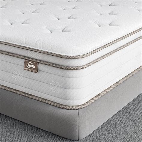 Teqsli Queen Mattress 12 Inch Cool Eggshell Memory Foam And 7 Zone Pocket Innerspring Hybrid