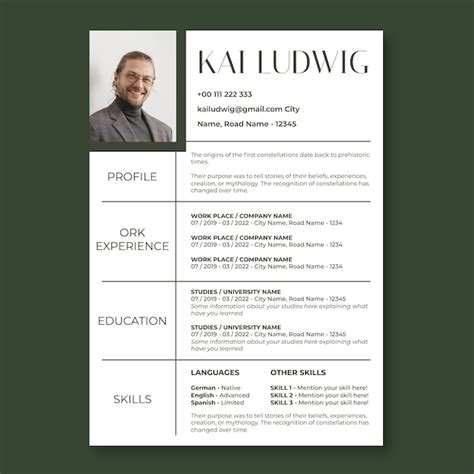 Free Vector Architect Resume Design Template