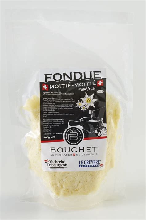 Fondue Suisse moitié moitié Gruyere suisse Vacherin fribourgeois