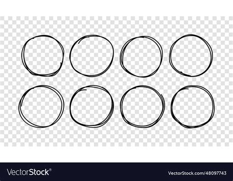 Hand Drawn Circles Sketch Frame Set Royalty Free Vector