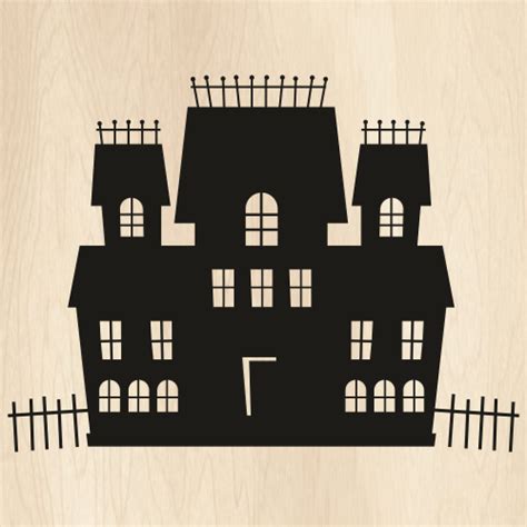 Haunted House With Tree Svg Halloween Haunted House Png